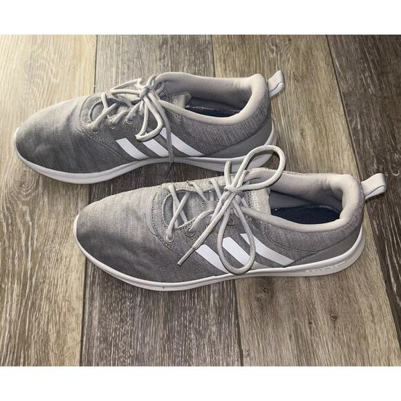 Adidas QT Racer 2.0 Light Granite Gray White Women’s US Size 10 Sneaker Shoes - Picture 6 of 10